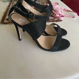 Charles David Black Icon Glitter Sandal Heels- Size 7